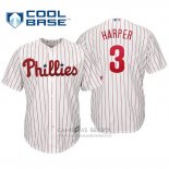 Camiseta Beisbol Hombre Philadelphia Phillies Bryce Harper Cool Base Primera Blanco