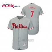 Camiseta Beisbol Hombre Philadelphia Phillies Maikel Franco Flex Base Gris