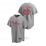 Camiseta Beisbol Hombre Philadelphia Phillies Personalizada Replica Road Gris