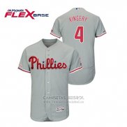 Camiseta Beisbol Hombre Philadelphia Phillies Scott Kingery Flex Base Gris