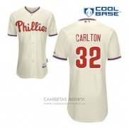Camiseta Beisbol Hombre Philadelphia Phillies Steve Carlton 32 Crema Alterno Cool Base