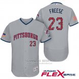 Camiseta Beisbol Hombre Pittsburgh Pirates 2017 Estrellas y Rayas David Freese Gris Flex Base