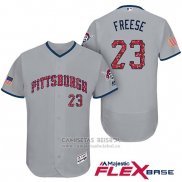 Camiseta Beisbol Hombre Pittsburgh Pirates 2017 Estrellas y Rayas David Freese Gris Flex Base