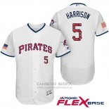 Camiseta Beisbol Hombre Pittsburgh Pirates 2017 Estrellas y Rayas Josh Harrison Blanco Flex Base