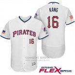 Camiseta Beisbol Hombre Pittsburgh Pirates 2017 Estrellas y Rayas Jung Ho Kang Blanco Flex Base