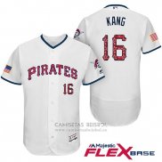 Camiseta Beisbol Hombre Pittsburgh Pirates 2017 Estrellas y Rayas Jung Ho Kang Blanco Flex Base