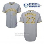 Camiseta Beisbol Hombre Pittsburgh Pirates Andrew Mccutchen 22 Gris Usmc Cool Base