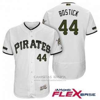 Camiseta Beisbol Hombre Pittsburgh Pirates Christopher Bostick Blanco 2018 Primera Alterno Flex Base