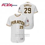 Camiseta Beisbol Hombre Pittsburgh Pirates Francisco Cervelli 150th Aniversario Patch Flex Base Blanco