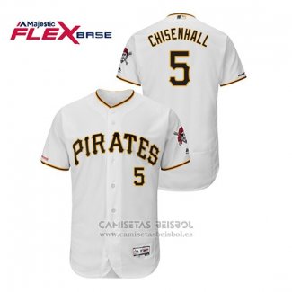 Camiseta Beisbol Hombre Pittsburgh Pirates Lonnie Chisenhall 150th Aniversario Patch Flex Base Blanco