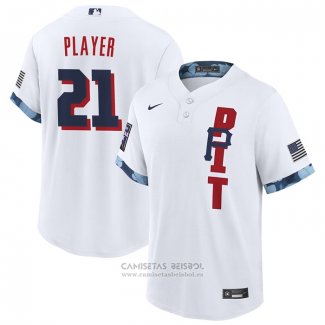 Camiseta Beisbol Hombre Pittsburgh Pirates Personalizada 2021 All Star Replica Blanco