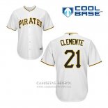 Camiseta Beisbol Hombre Pittsburgh Pirates Roberto Clemente 21 Blanco Primera Cool Base