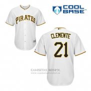 Camiseta Beisbol Hombre Pittsburgh Pirates Roberto Clemente 21 Blanco Primera Cool Base