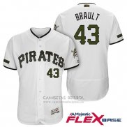 Camiseta Beisbol Hombre Pittsburgh Pirates Steven Brault Blanco 2018 Primera Alterno Flex Base