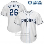 Camiseta Beisbol Hombre San Diego Padres 26 Yangervis Solarte Blanco 2017 Cool Base