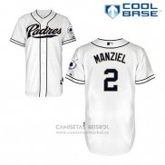 Camiseta Beisbol Hombre San Diego Padres Johnny Manziel 2 Blanco Primera Cool Base