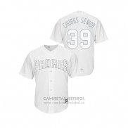 Camiseta Beisbol Hombre San Diego Padres Kirby Yates 2019 Players Weekend Replica Blanco