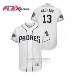 Camiseta Beisbol Hombre San Diego Padres Manny Machado 150th Aniversario Patch Flex Base Blanco
