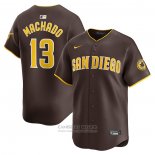Camiseta Beisbol Hombre San Diego Padres Manny Machado Segunda Limited Marron