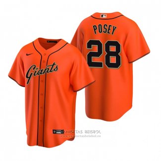 Camiseta Beisbol Hombre San Francisco Giants Buster Posey Replica Alterno Naranja