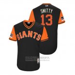 Camiseta Beisbol Hombre San Francisco Giants Will Smith 2018 LLWS Players Weekend Smitty Negro