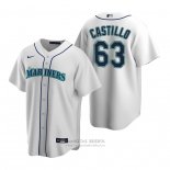 Camiseta Beisbol Hombre Seattle Mariners Diego Castillo Replica Primera Blanco