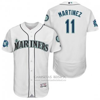 Camiseta Beisbol Hombre Seattle Mariners Edgar Martinez Blanco Number Retirement