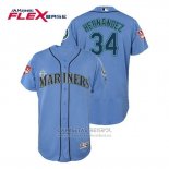 Camiseta Beisbol Hombre Seattle Mariners Felix Hernandez Flex Base Entrenamiento de Primavera 2019 Azul