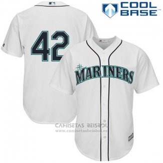 Camiseta Beisbol Hombre Seattle Mariners Jackie Robinson Blanco Cool Base