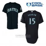 Camiseta Beisbol Hombre Seattle Mariners Kyle Seager 15 Azul Alterno Cool Base