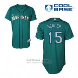 Camiseta Beisbol Hombre Seattle Mariners Kyle Seager 15 Verde Alterno Cool Base