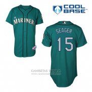 Camiseta Beisbol Hombre Seattle Mariners Kyle Seager 15 Verde Alterno Cool Base