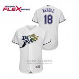 Camiseta Beisbol Hombre Tampa Bay Rays Joey Wendle Turn Back The Clock Flex Base Blanco