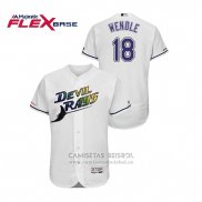 Camiseta Beisbol Hombre Tampa Bay Rays Joey Wendle Turn Back The Clock Flex Base Blanco