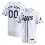 Camiseta Beisbol Hombre Tampa Bay Rays Primera Elite Personalizada Blanco