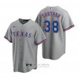 Camiseta Beisbol Hombre Texas Rangers Danny Santana Replica Road Gris