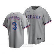 Camiseta Beisbol Hombre Texas Rangers Leody Taveras Replica Road Gris