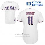 Camiseta Beisbol Hombre Texas Rangers Yu Darvish 11 Blanco Primera Cool Base