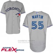 Camiseta Beisbol Hombre Toronto Blue Jays Russell Martin Autentico Collection Gris Flex Base