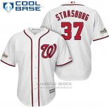 Camiseta Beisbol Hombre Washington Nationals 2017 Postemporada Stephen Strasburg Blanco Cool Base