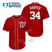 Camiseta Beisbol Hombre Washington Nationals Bryce Harper 34 Rojo Alterno Cool Base