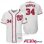 Camiseta Beisbol Hombre Washington Nationals Bryce Harper Blanco 2017 All Star Flex Base