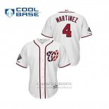 Camiseta Beisbol Hombre Washington Nationals Dave Martinez 2019 Cool Base Alterno Blanco