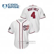 Camiseta Beisbol Hombre Washington Nationals Dave Martinez 2019 Cool Base Alterno Blanco