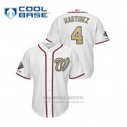Camiseta Beisbol Hombre Washington Nationals Dave Martinez 2019 Gold Program Cool Base Blanco