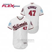 Camiseta Beisbol Hombre Washington Nationals Howie Kendrick 2019 Entrenamiento de Primavera Flex Base Blanco