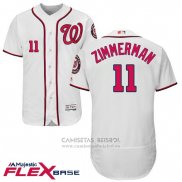 Camiseta Beisbol Hombre Washington Nationals Ryan Zimmerman Autentico Collection Flex Base Blanco