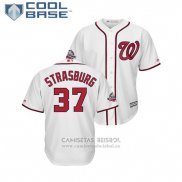 Camiseta Beisbol Hombre Washington Nationals Stephen Strasburg 2018 All Star Cool Base Blanco