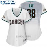 Camiseta Beisbol Mujer Arizona Diamondbacks 2017 Postemporada 38 Robbie Ray Blanco Cool Base
