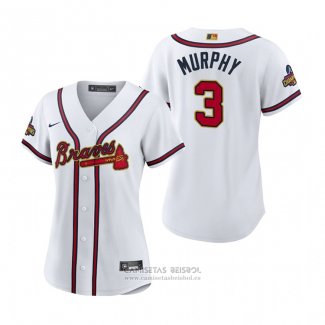 Camiseta Beisbol Mujer Atlanta Braves Dale Murphy 2022 Gold Program Replica Blanco